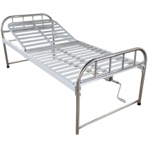Single Manual Crank Care Bed (Stainless steel  Headboard) 