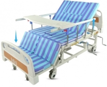 Five Manual Crank Rolling Homecare Commode  Bed